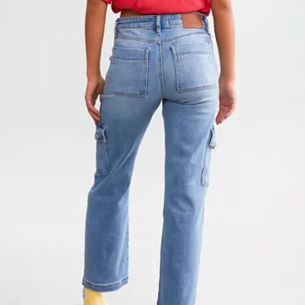 Hidden Brand Light Blue Cargo Ankle Jeans